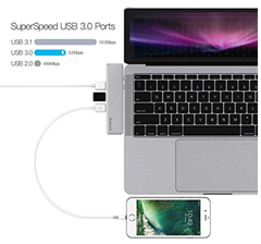 Bild zu dodocool USB C Hub, 7-in-1 Dual Typ C Hub Adapter für 2016/2017 MacBook Pro 13.3″ und 15.4″ für 26,99€