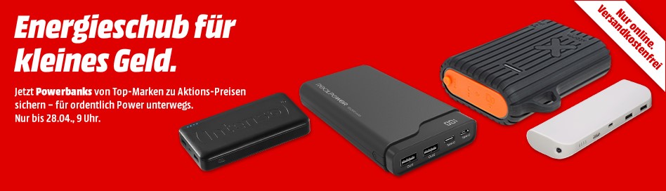 Bild zu MediaMarkt: Powerbanks zu reduzierten Preisen