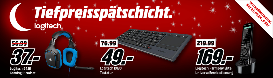 Bild zu Media Markt “Tiefpreisspätschicht” mit verschiedenen Produkten von Logitech