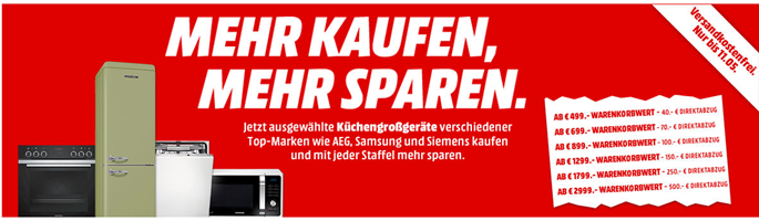 Bild zu MediaMarkt: mehr kaufen – mehr sparen Aktion auf Küchengroßgeräte