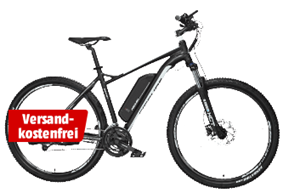 Bild zu FISCHER EM 1724-S1 Mountainbike (29 Zoll, 51 cm, Trapez, 422 Wh, Schwarz matt) für 999€ (Vergleich: 1.199€)