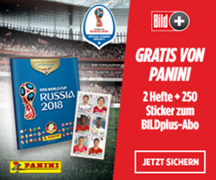 Bild zu Bild+ Jahresabo für 4,99€/Monat inkl. 250 Panini Sticker (Wert 49,10€), 2 Heften (Wert 4€) sowie BILDplus Steck-WM-Planer