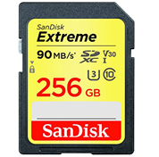 Bild zu SanDisk Extreme 256 GB SDXC Speicherkarte bis zu 90 MB/Sek, Class 10, U3, V30 für 82,09€ (Vergleich: 111,10€)