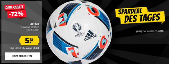 Bild zu adidas Futsalball EURO16  (Größe 5) für 5,55€ zzgl. 3,95€ Versand