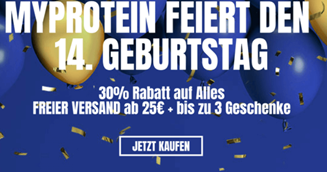 Bild zu MyProtein: 30% Rabatt auf Alles + kostenloser Versand ab 25€ + bis zu 3 Geschenke