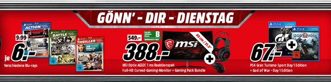 Bild zu MediaMarkt “Gönn dir Dienstag” mit Spielen, Filmen und Zubehör