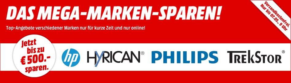 Bild zu MediaMarkt: Mega Marken Sparen mit Angeboten von HP, Hyrican, Philips und TrekStor