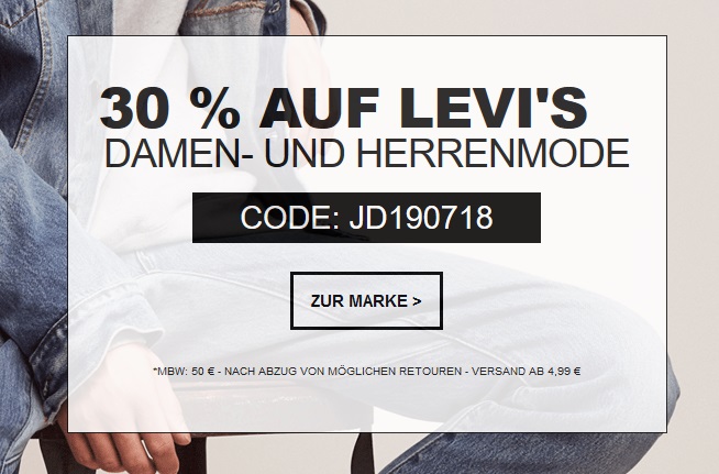 Bild zu Jeans Direct: 30% Rabatt auf alle Levi’s Artikel