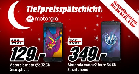 Bild zu Media Markt “Tiefpreisspätschicht” mit verschiedenen Smartphones von Motorola