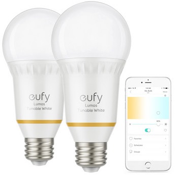 Bild zu Smarte Glühbirne Eufy Lumos im Doppelpack (E27) für 35,90€