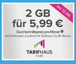 Bild zu 6 Monate Laufzeit: 2GB Datenflat mit SMS und Sprachflat im Vodafone Netz für rechnerisch 7,66€/Monat