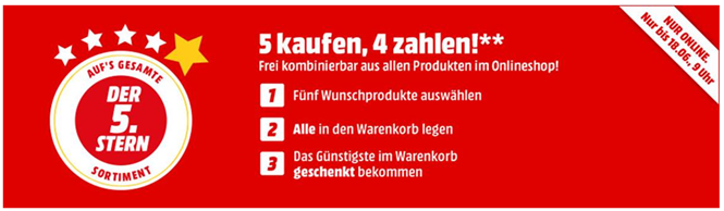 Bild zu MediaMarkt: “5 Kaufen, 4 zahlen”