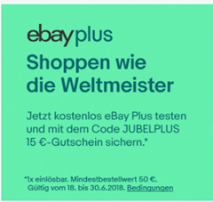 Bild zu eBay: 15€ Rabatt auf eBay Plus Artikel für eBay Plus Mitglieder (ab 50€ Bestellwert)