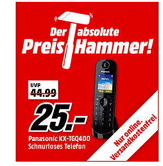 Bild zu PANASONIC KX-TGQ400 Schnurloses Telefon für 25€ (Vergleich: 40,71€)