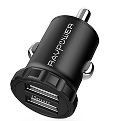 Bild zu RAVPower Super Mini Auto USB Ladegerät (2-Port 24W 5V/4,8A USB, Kfz Ladegerät mit Aluminium-Legierung, iSmart) für 6,99€