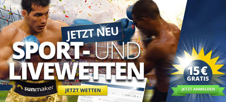 Bild zu Sunmaker (Sportwetten & Casino): 1€ einzahlen und 15€ verwetten