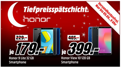 Bild zu Media Markt “Tiefpreisspätschicht” mit verschiedenen Smartphones von Honor