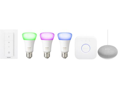 Bild zu Philips Lighting Hue Starterkit E27 10 W RGBW + Google Home mini für 129,95€ inkl. Versand (Vergleich: 157,95€)