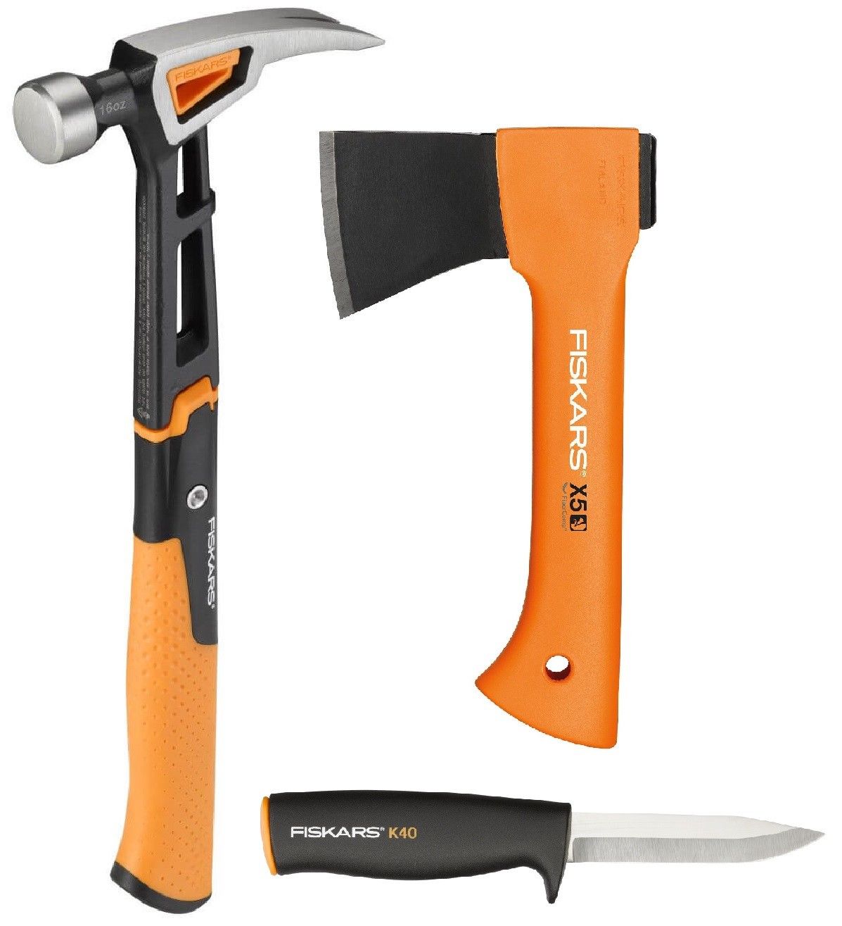 Bild zu Fiskars Freizeitbeil X5-XXS, Universalmesser K40 und Universalhammer M für 49,99€