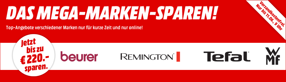 Bild zu MediaMarkt: Mega Marken Sparen mit Angeboten von Beurer, Remington, Tefal und WMF