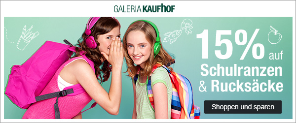 Bild zu Galeria Kaufhof: 15% Rabatt auf Schulranzen & Rucksäcke