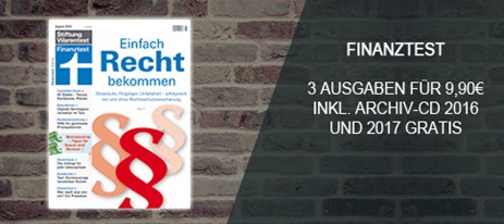 Bild zu 3 Ausgaben Finanztest + Archiv-CD 2016 und 2017 für 9,90€