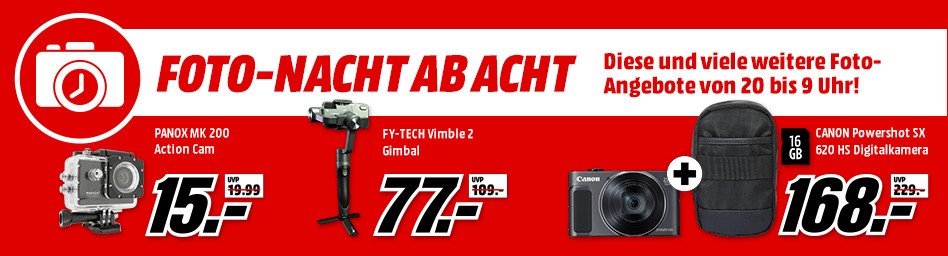 Bild zu MediaMarkt Foto-Nacht mit reduzierten Kameras, Actioncams und Zubehör