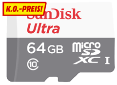 Bild zu SANDISK Ultra® micro-SDXC 64 GB für 11€ inklusive Versand