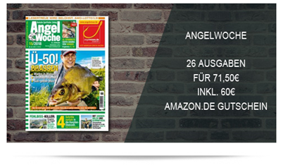 Bild zu 26 Ausgaben der Zeitschrift “Angelwoche” für 71,50€ + 60€ Amazon.de Gutschein als Prämie