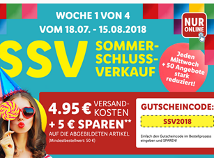 Bild zu Lidl Sommerschlussverkauf mit 9,95€ Rabatt ab 50€ (4,95€ Versandkosten sparen + 5€ Rabatt)