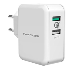 Bild zu RAVPower USB Ladegerät (30W, mit QC) mit 2 Ports für 11,99€