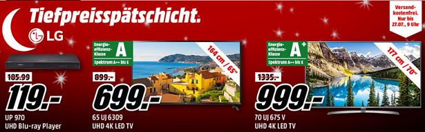 Bild zu MediaMarkt Tiefpreisspätschicht mit weiteren Angeboten von LG