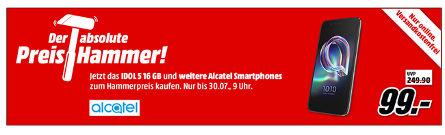 Bild zu MediaMarkt Preishammer, so z.B. Alcatel Idol 5 für 99€ (Vergleich: 129,99€)