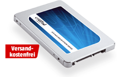 Bild zu CRUCIAL BX300 SSD, 480 GB SSD, 2.5 Zoll, intern, Silber/blau für 69€