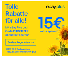 Bild zu eBay: 15€ Rabatt auf eBay Plus Artikel für eBay Plus Mitglieder (ab 50€ Bestellwert)