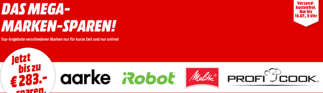 Bild zu MediaMarkt Mega-Marken-Sparen mit Angeboten von aarke, iRobot, Mellita und Profi Cook