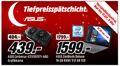 Bild zu Media Markt “Tiefpreisspätschicht” mit verschiedenen Artikeln von Asus