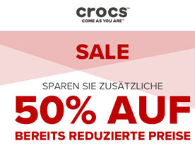 Bild zu [nur noch heute] Crocs Sale mit bis zu 50% Rabatt + 50% Extra-Rabatt auf alle reduzierten Artikel