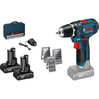 Bild zu Bosch Akku-Bohrschrauber GSR 12V-15 Professional (2x Li-Ion-Akku 4,0Ah, 39-tlg. Zubehör in Tasche) für 100,89€ (Vergleich: 117,80€)