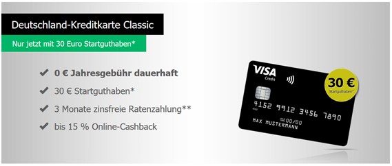 Bild zu [letzte Chance] Deutschland Kreditkarte: kostenlose schwarze Kreditkarte (Visa) mit bis zu 60€ Startguthaben