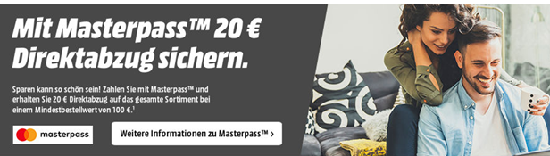 Bild zu MediaMarkt & Saturn: 20€ sparen ab 100€ Einkaufswert bei Zahlung per Masterpass