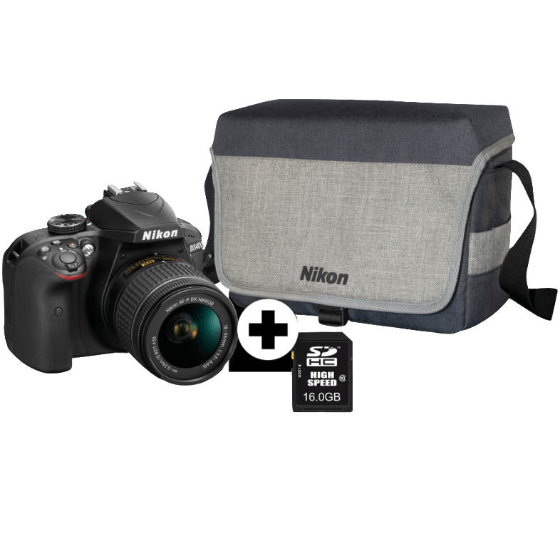 Bild zu Spiegelreflexkamera Nikon D3400 Kit mit Objektiv 18-55 mm f/5.6, Tasche und 16GB Speicherkarte für 333€ (Vergleich: 419€)