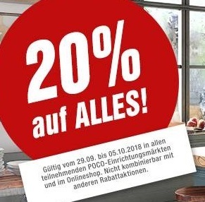 Bild zu Poco: 20% Rabatt auf die gesamte reguläre Ware