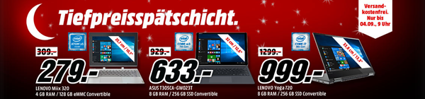 Bild zu MediaMarkt Tiefpreisspätschicht, z.B. ASUS T305CA-GW023T Notebook 256 GB 12.6 Zoll für 477€