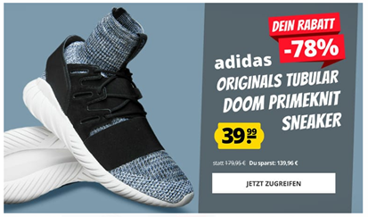 Bild zu adidas Originals Tubular Doom Primeknit Sneaker BY3550 für 43,94€