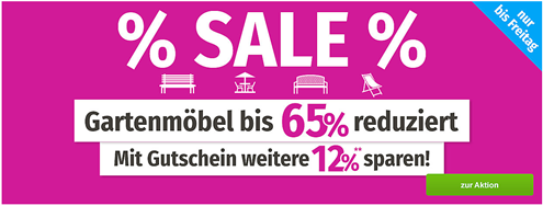 Bild zu GartenXXL: Gartenmöbel Sale mit bis zu 65% Rabatt + 12% Extra Rabatt