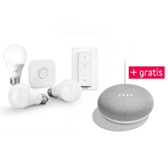 Bild zu Philips Hue White E27 Starter Kit + gratis Google Home Mini für 89€ (Vergleich: 113,98€)