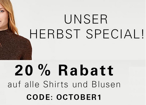 Bild zu Hallhuber: 20% Rabatt auf alle Shirts und Blusen