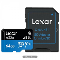 Bild zu Lexar 633X 64GB Micro SDHC Speicherkarte für 9,49€ inkl. Versand