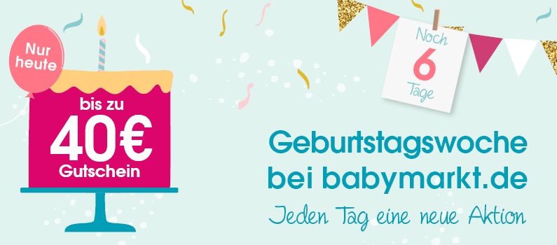 Bild zu babymarkt.de: Bis zu 40€ Rabatt auf (fast) alle Artikel im Shop (Abhängig vom Bestellwert)